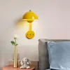 Lámpara de pared LED moderna, luz de brotes de flores, apliques de setas, interruptor de macarrón creativo, accesorio de iluminación para dormitorio y noche