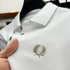 2024 Summer Embroidery Men's Golf Casual POLO Luxury Wear High Quality Brand 60 Cotton Lapel Short Sleeve Polo Shirt 240104