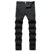 Фиолетовые джинсы, мужские брюки 2024, осенние новые уличные черные мужские джинсы, персонализированные эластичные трендовые брюки Slim Fit для мужчин со средней посадкой