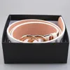 Luxury Designer Belt Mens Belt Fashion Smooth Buckle Golden Belt Wholesale Cinturones Alloy Dinner Party Present Box Top Belt för Designer Women Belts High-end Man Belt