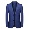 Trajes de hombre 5XL chaqueta de traje a cuadros clásico ropa informal de negocios primavera otoño dos botones chaqueta ajustada gris