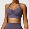 Active Shirts Ladies Yoga Sports Underwear Women Halter Push-up Workout Support Impact Front Twist Gym High Strength Fitness Bralette