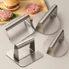 Burger Press rostfritt stål Nonstick Kött Beef Grill Round Square Hamburger Smasher för Patty Maker Barbecue Cooking Supplies 240103