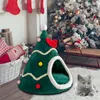 YOKEE Christmas Cozy Nesk Bed Cat House Pet for Small Dogs Puppy Mat Kitten Cave Winter Warm Soft Comfortable Basket Deep Sleep 240103