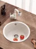 Bathroom Sink Faucets Quartz Round Small Single Stage Kitchen Vegetable Basin Granite Drop-in