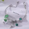 Bedelarmbanden St. Patrick's Day armband voor vrouwen meisjes groen kristal kralen hanger Bangle DIY handgemaakte verjaardagscadeau