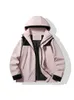 Veste à capuche imperméable pour femmes, manteau chaud, coupe-vent, manches longues, lettre d'extérieur, grande veste imperméable, 2024