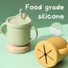 Tazza per snack in silicone Bottiglia in silicone Raccoglitore per snack per bambini Tazza pieghevole per uso alimentare Nessuna fuoriuscita di cibo Tazze per bambini pieghevoli 240104