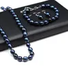 8-9mm ensemble de perles d'eau douce naturelles forme de pomme de terre élasticité perle perlée bracelet collier boucles d'oreilles accessoires de fête de mariage 240103