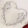 Rückseiten Ohrringe Retro-Stil Braut Perle Tiara Strass glänzende Blumen Ohr Knochen Klemme hängen