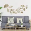 장식 인형 de pared hoja ginkgo lujo fondo metal hierro forjado creativa estilo chino nuevo