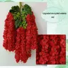 Flores decorativas simulação encantadora flor de glicínias para local de casamento - crie uma pérgula mágica com criptografia