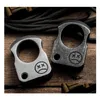 Pirinç Knuckles Kalite Kendinden Yüksek Savunma Metal Knuckle Sustin Finger Tiger Kadın Anti Dış Mekan Cam Cep EDC Aracı Damla Dhq8y