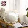 Pillow Solid Color Circular Wool Ball Knitted Car Sofa Office Chair Home Decoration