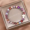 Bracelet élastique en pierre colorée, croix, perles faites à la main, pour femmes et hommes, Bracelet de guérison énergétique, chance, prière, bijoux cadeaux