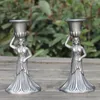 Uchwyty Pewter Stated Angel Candle Szybka na wesele lub wydarzenia, 1 para / retro pojedyncze świece na głowę 14 cm Wysokość Dekoracje domu