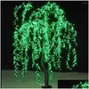 Julekorationer LED Artificial Willow Wee Tree Light Outdoor Use 1152 st -lysdioder 2m höjd Regntät dekoration Drop Delivery Hom Dhyd2