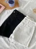 Kvinnors shorts koreansk stil trasig kant korta jeans kvinnor sommar imperium midja a-line blixtlås byxor mode söt all-matchad