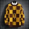 Sweaters para hombres Ropa de marca Hombres Logidos de alta calidad Reducir a cuadros Roquero/moda Harajuku Cajante cálido