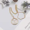 20style Women Luxury Designer Letter Pendant Necklaces Simple 18K Gold Plated Crystal Pearl Rhinestone Sweater Newklace Wedding Party Jewerlry Accessories