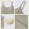 Lu LL Lemon Solid Color Women Yoga Bra Slim Fit Sports Bh Fitness Vest Sexiga underkläder med avtagbara bröstkuddar mjuka brassiere svett wicking andningsbara underkläderbra