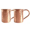 Copo Moscow Mule Caneca de coquetel de aço inoxidável com borda enrolada de metal banhado a cobre com martelo apontando copos de cerveja LT746