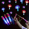 4 pièces incroyable jouet léger flèche fusée hélicoptère jouet volant lumière LED jouets fête amusant cadeau élastique catapulte