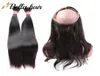 Mèches brésiliennes 100 naturelles vierges, tissages lisses avec Lace Frontal 360, couleur naturelle, BellaHair7292309