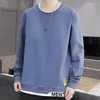 Erkek Hoodies Uzun Kollu Sweatshirt Kore tarzı Gençlik Gevşek Kontrast Renk Patchwork Altaklar Moda Basit O-Gell Edebiyat Üstleri