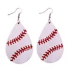 Personalized Baseball Leather Earrings Women Sports Neon Green Softball Teardrop Earrings Fashion Jewelry9127545