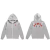 CDG Designer Men hoodies Sweatshirts Women's CDGS Spela hooded commes casual blixtlås hoodie des Badge Garcons topp rött hjärta långvariga broder bomullsbyxor kläder