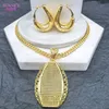 Luxury 18k Gold Plated Jewelry Set for Women Wedding Italian Jewellery Sets Bride Necklace and Earrings African 240103