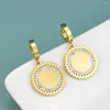 Dangle Earrings Sunspicems Gold Color Stainless Steel Women Earring Turkey Coin Jewelry Middle East Arab Round Pendant Muslim Non Fading