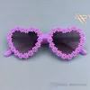 INS Girls flowers sunglasses kids love hearts frame Uv 400 beach eyewear kid's sunblock children princess adumbral S0372