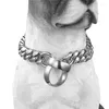 Hundhalsar 14mm rostfritt stålkedja krage metallträning typ p husdjur tjocklek 18k guld silver hundar halsband grejer för pitbull