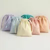 Joias 50 peças bolsas de flanela para embalagem de joias chique roxo saco de presente para lembrancinhas de casamento bolsa com cordão para maquiagem cosmética cílios