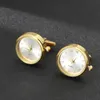 Mens Luxury Watches Cufflinks Classic French Business Fashion Rotating Clock Gold Color Cuff Link Anniversary Gifts 240104