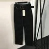 Klassieke denimbroek Designer-jeans voor dames met letterriem Hoge taille broek met rechte pijpen Hiphop Street Style-broek Jean