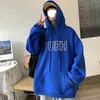 Fleece Hoodie Mannen Streetwear Y2K Casual Losse Hoodies Harajuku Brief Afdrukken Sweatshirt Koreaanse Mode Unisex Jas 240103