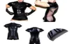 Heren G-Strings Wetlook Latex Catsuit Lederen Man Jumpsuits Zwarte Stretch PVC Mesh Body Sexy Clubwear Mannen Open Kruis Body Suit13185554