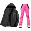 Kış Kayak Takım Kadın Markaları Kayak Down Ceket ve Pantolon Sıcak rüzgar geçirmez su geçirmez Sıcak Kayak ve Snowboard Giyim 240104
