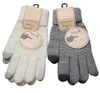 Gants thermiques d'hiver écran unisexe blanc noir couleur tricot laine homme femmes hiver garder au chaud mitaines gants avec Full9501721