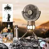 Elektriska fläktar 10000mAh Portable Camping Fan Rechargeble Remote Control Circulator Wireless Tak Electric Fan Power Bank Ledlighering TripoD YQ240104