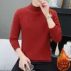 Designer de luxe Chaopai Classic Fashion Casual Hommes 2024 Nouveau pull à col roulé de couleur unie pour hommes d'hiver, tricot chaud épaissi en peluche