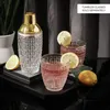 Luxury Glass Cocktail Shaker Martini Mocktail Making Set med läcktät metalliskt stållocksfilter för hemanvändning Barvagn Gadget 240104