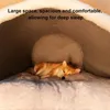 Winter Pet Cat Bed Foldable Dog House Villa Sleep Kennel Removable Nest Warm Enclosed Cave Sofa Big Supplies 240103