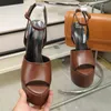 European Roman Sexy Women's Summer High Heel Open Toe Sandaler Classic Fashion Leather Production Decoration Storlek 35-41