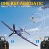 F4U RC Plan 2.4 GHz 4ch 400mm Wingpan One-Key Aerobatic RTF Remote Control Aircraft Toys Toys To Children 240103