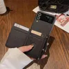 Projektowanie uchwytu na karty mody Pocket Telefon dla Samsung Galaxy Z Fold 5 4 3 Z Flip 5 4 3 5G Luksusowa skórzana okładka dla Samsung S23Ultra S22 S22Plus Mobile Case 2832