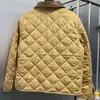 Women's down jacket women New style barn leather collar cotton jacket plaid cotton jacket